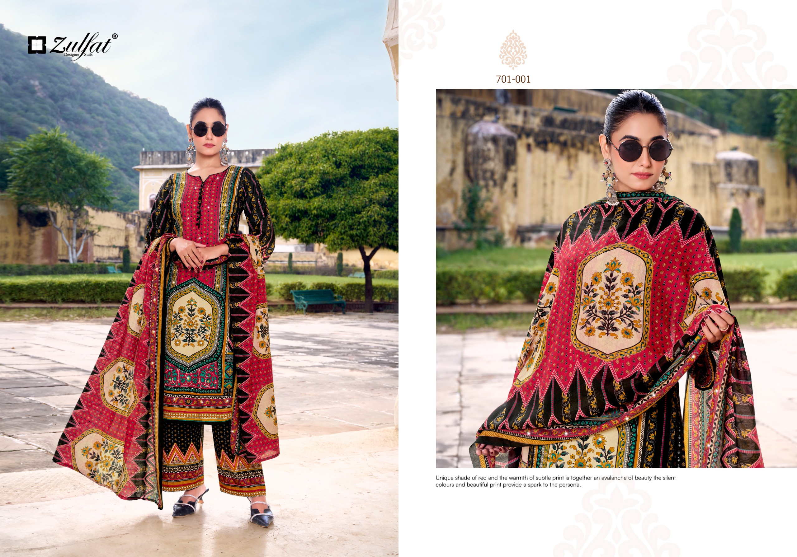DEEPSY SUITS – Jade Flora Cotton Duptta