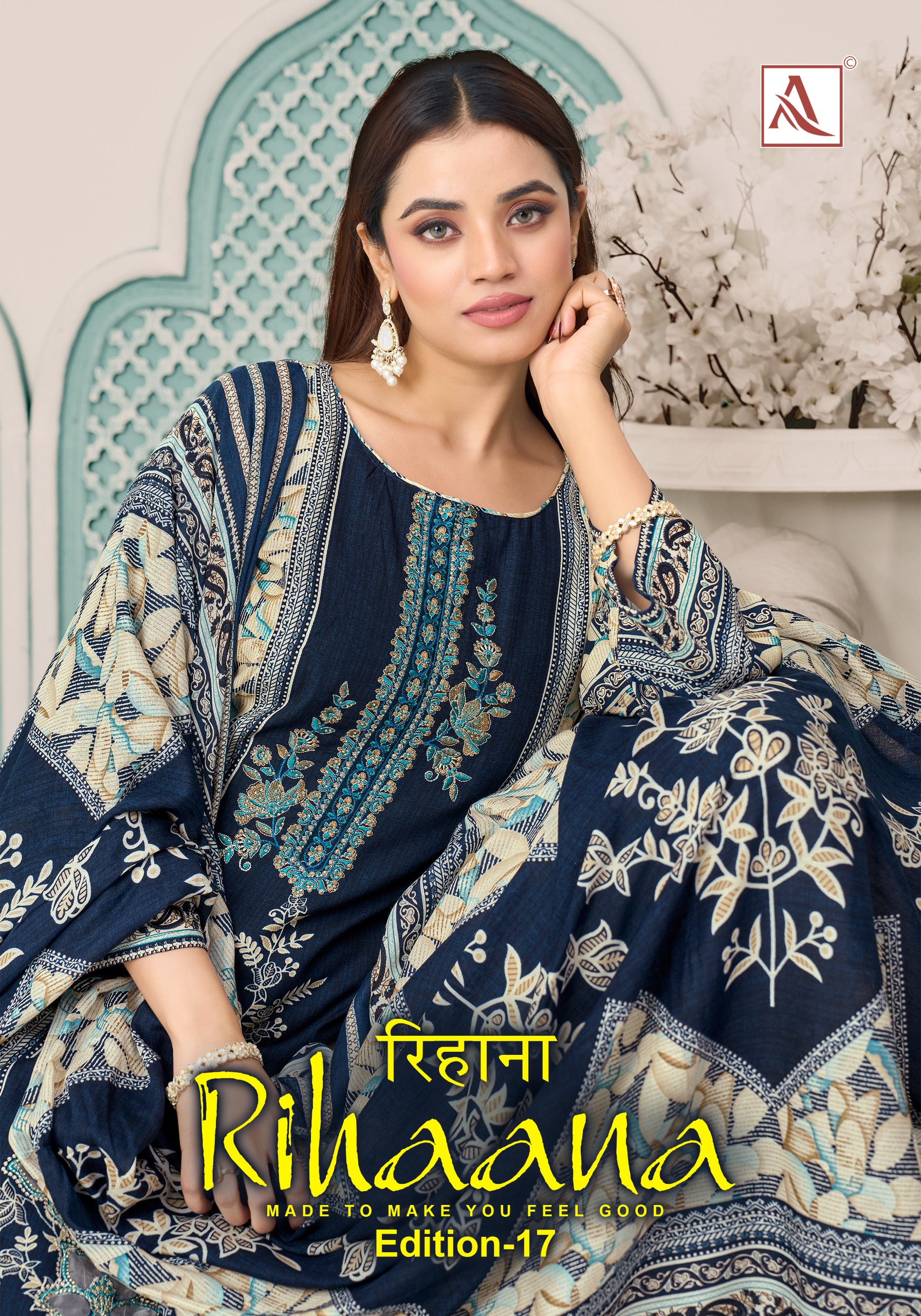 Alok Suit – Rihaana Vol.17     Salwar Suit Wholesale Catalog Summer Wear