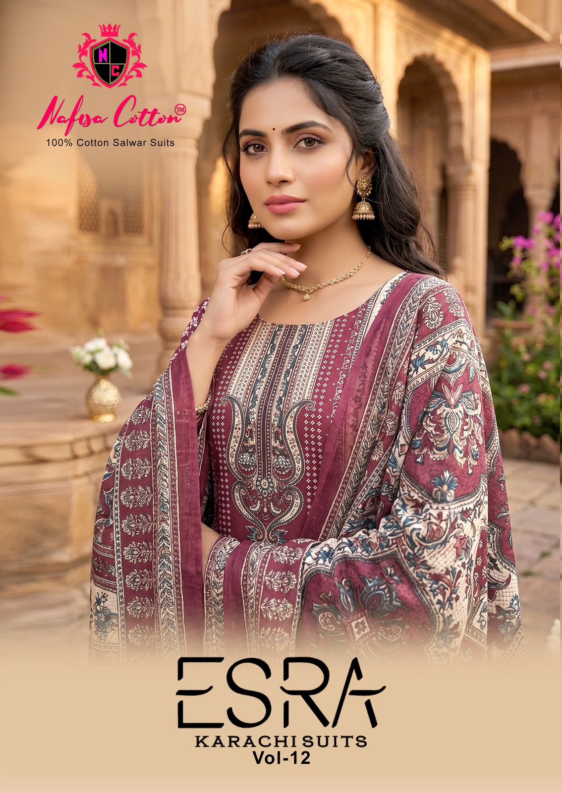 Nafisha Cotton – Esra Karachi Vol.12     Cotton Printed Wholesale Catalog Any Occasion