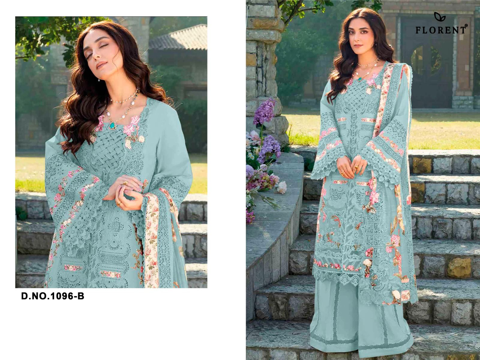 Florent – D.No.1096     Salwar Suit Wholesale Catalog Eid Collection