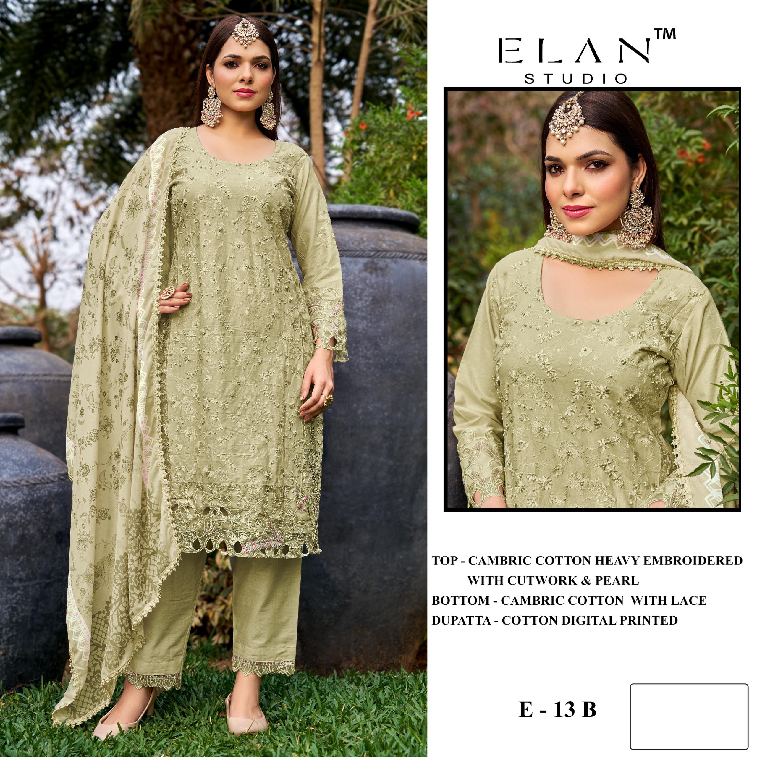 Elan Studio – D.No.13     Salwar Suit Wholesale Catalog Any Occasion