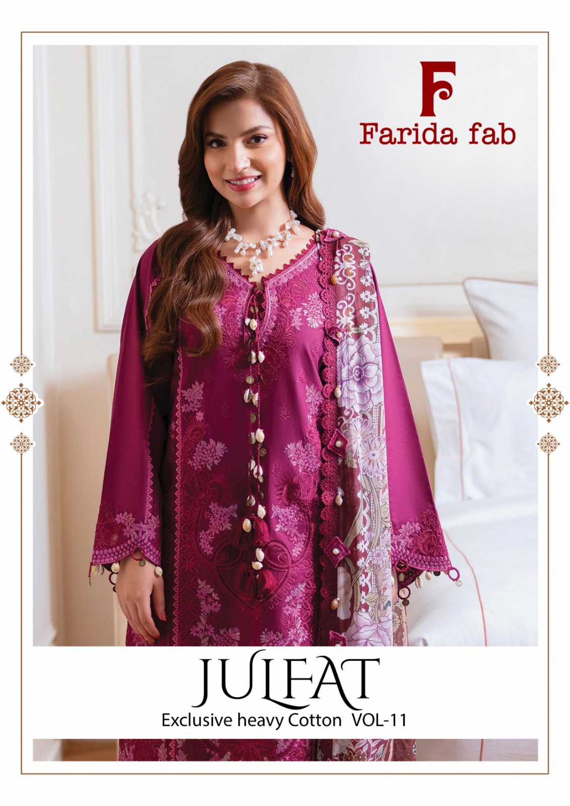 Farida Fab – Julfat Vol.11     Cotton Printed Wholesale Catalog Any Occasion
