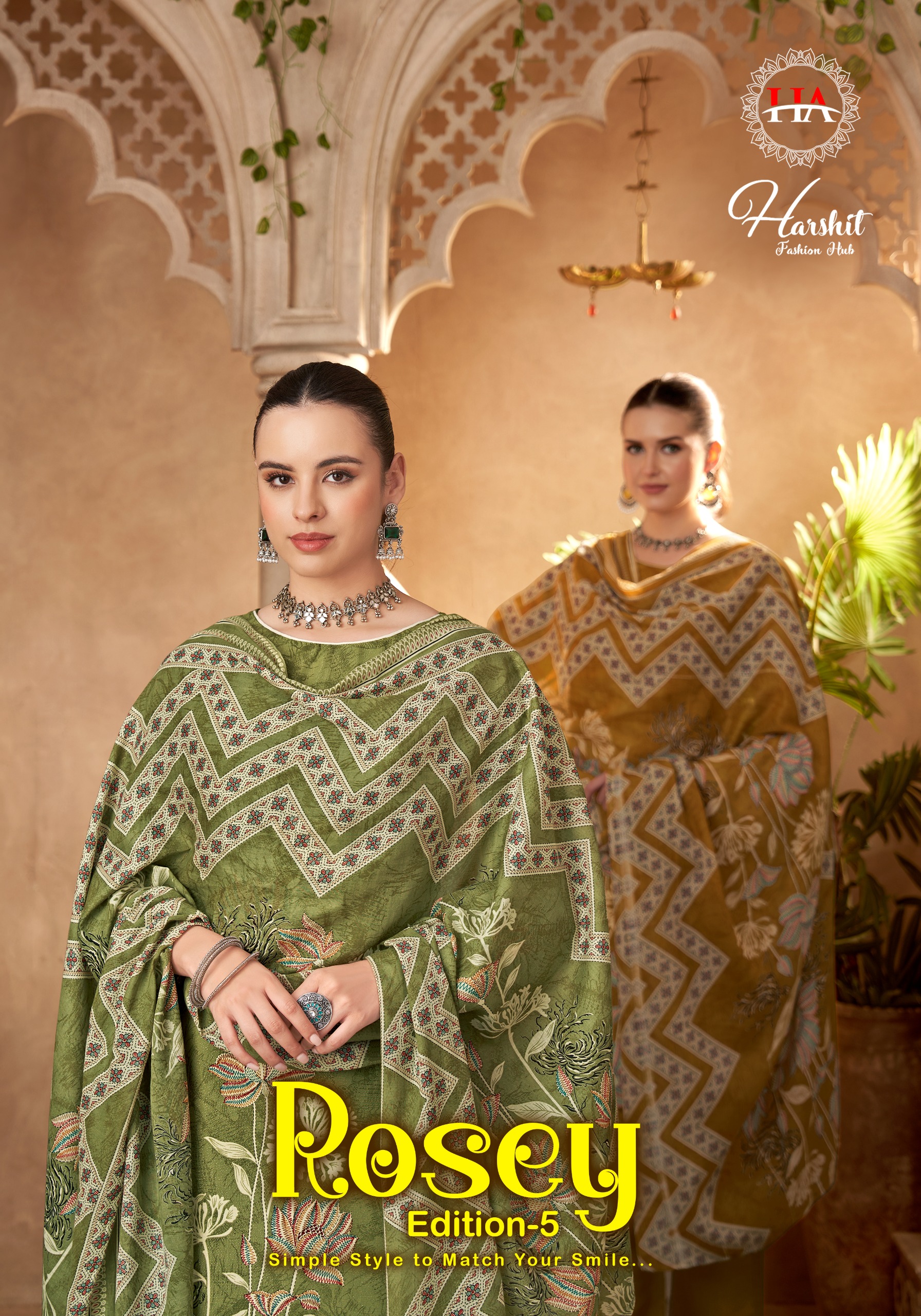 Harshit Fashion – Rosey Vol.5     Salwar Suit Wholesale Catalog Eid Collection