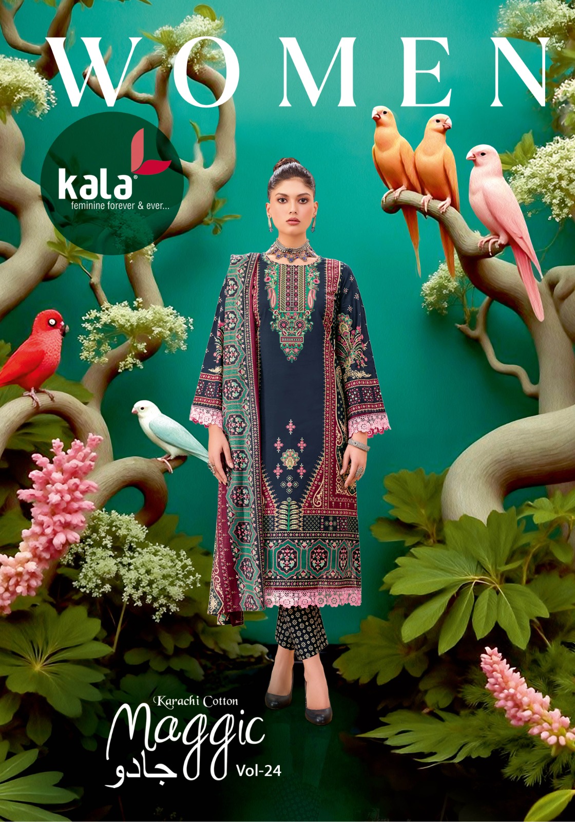 Kala Fashion – Maggic Vol.24     Cotton Printed Wholesale Catalog Summer Wear