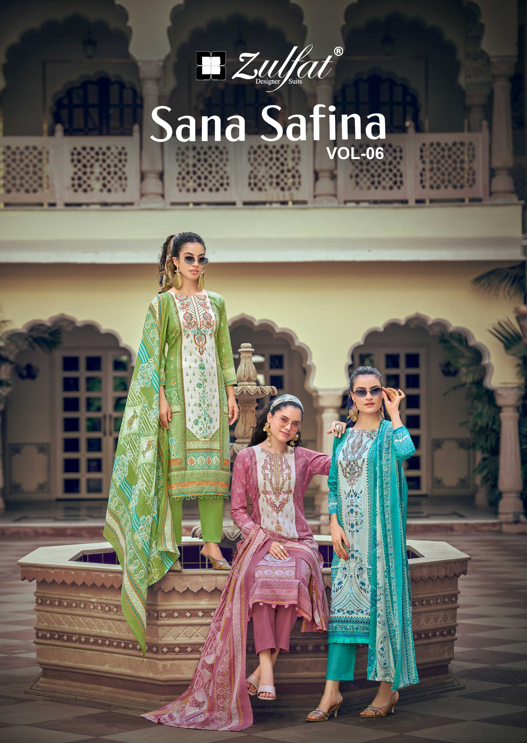 Zulfat Designer Suits – Sana Safina Vol.6     Salwar Suit Wholesale Catalog Any Occasion