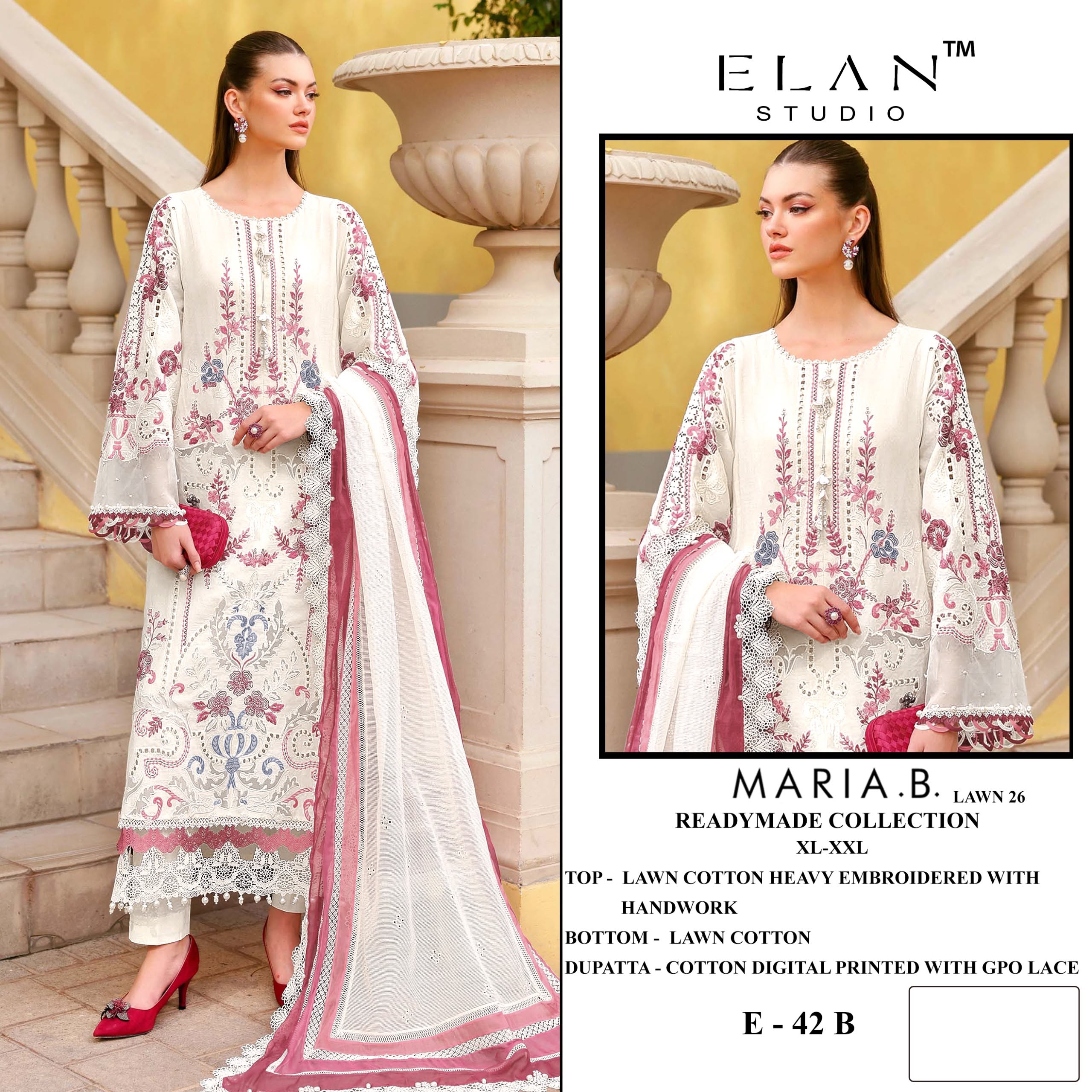 Elan Studio – Maria B Lawn 26     Readymade Wholesale Catalog Festival