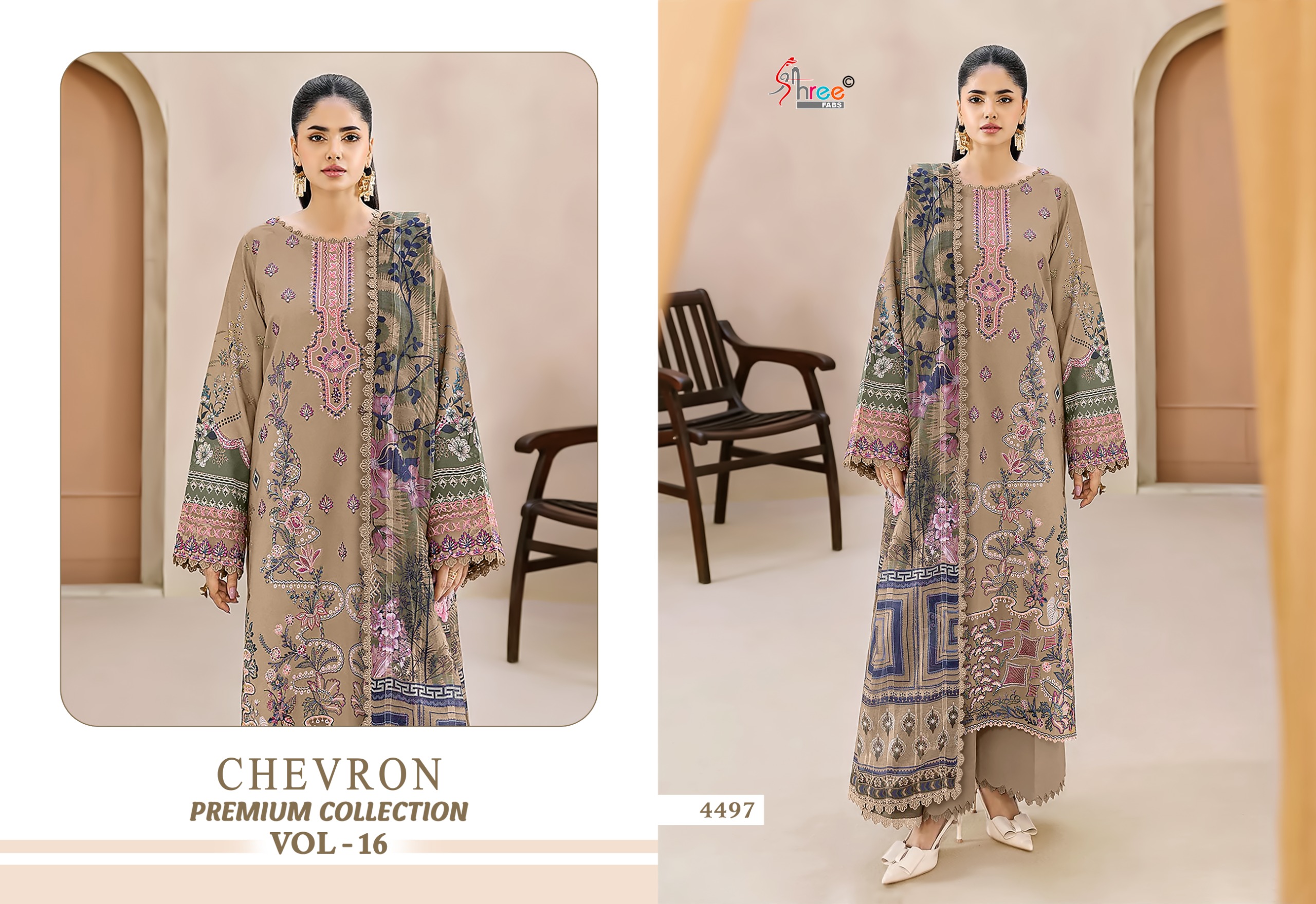 Shree Fab – Chevron 16 Ciffon Duptta