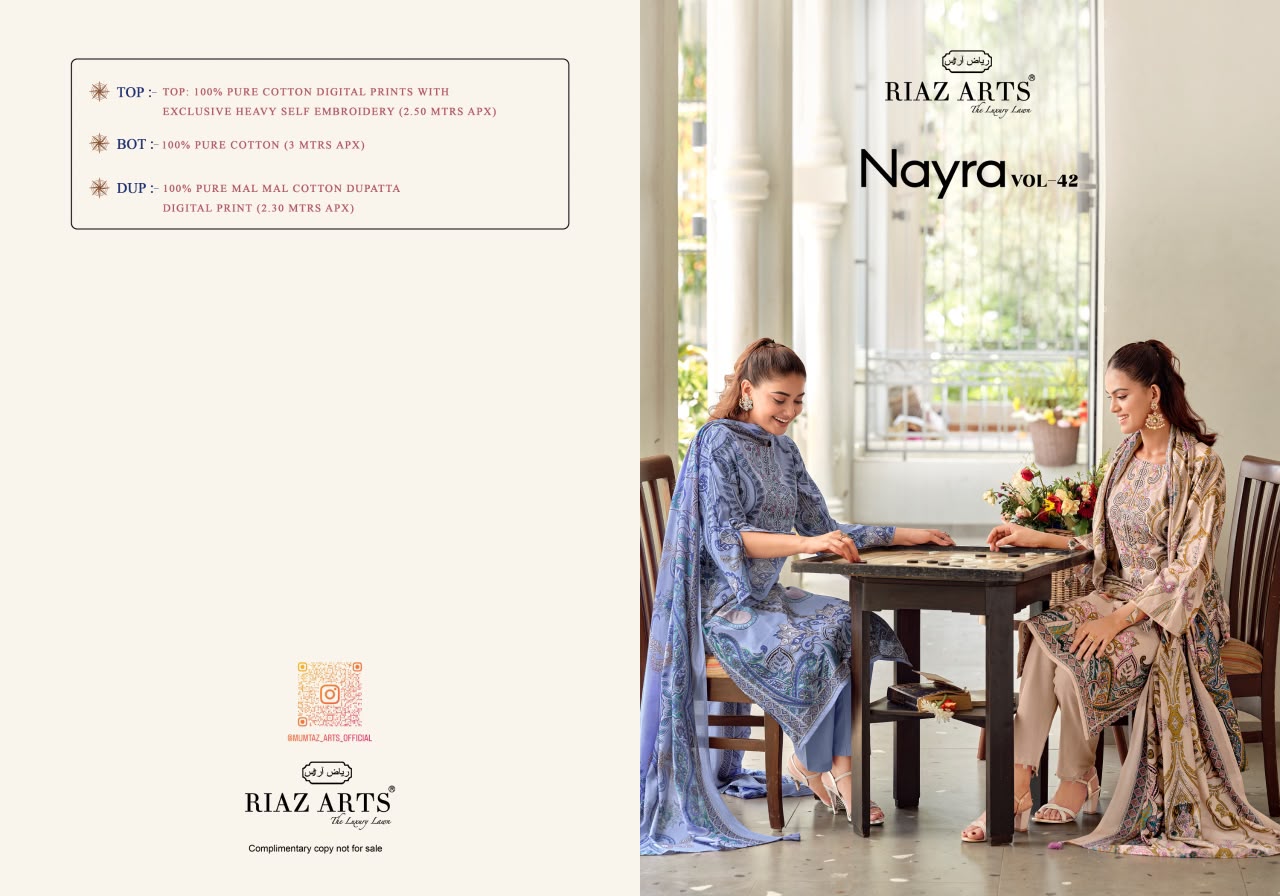 Riaz Arts – Nayra Vol.42     Salwar Suit Wholesale Catalog Mohrom Collection