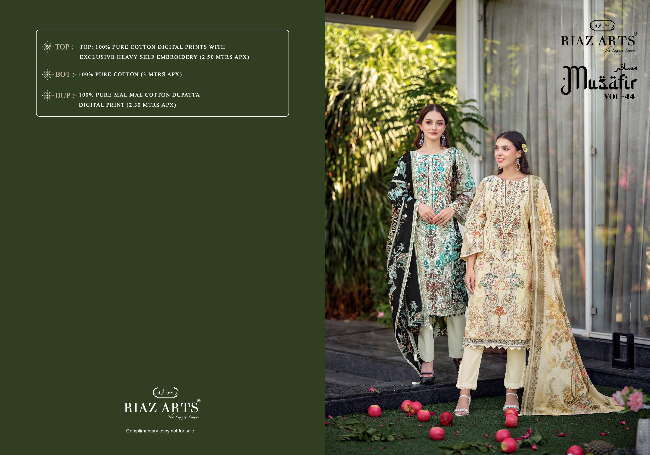 Riaz Arts – Musafir Vol.44     Salwar Suit Wholesale Catalog Any Occasion