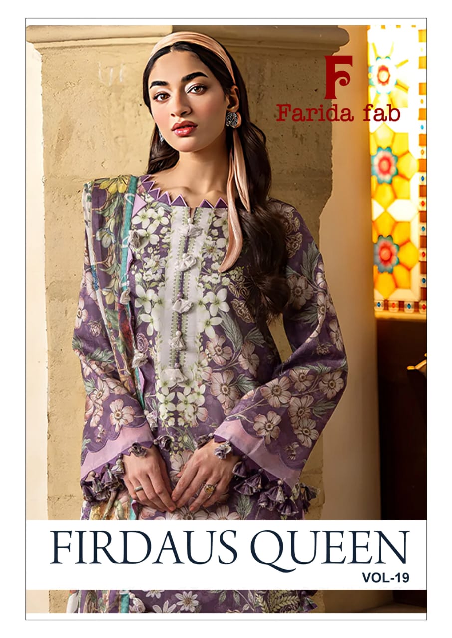 Farida Fab – Firdous Queen Vol.1     Salwar Suit Wholesale Catalog Mohrom Collection