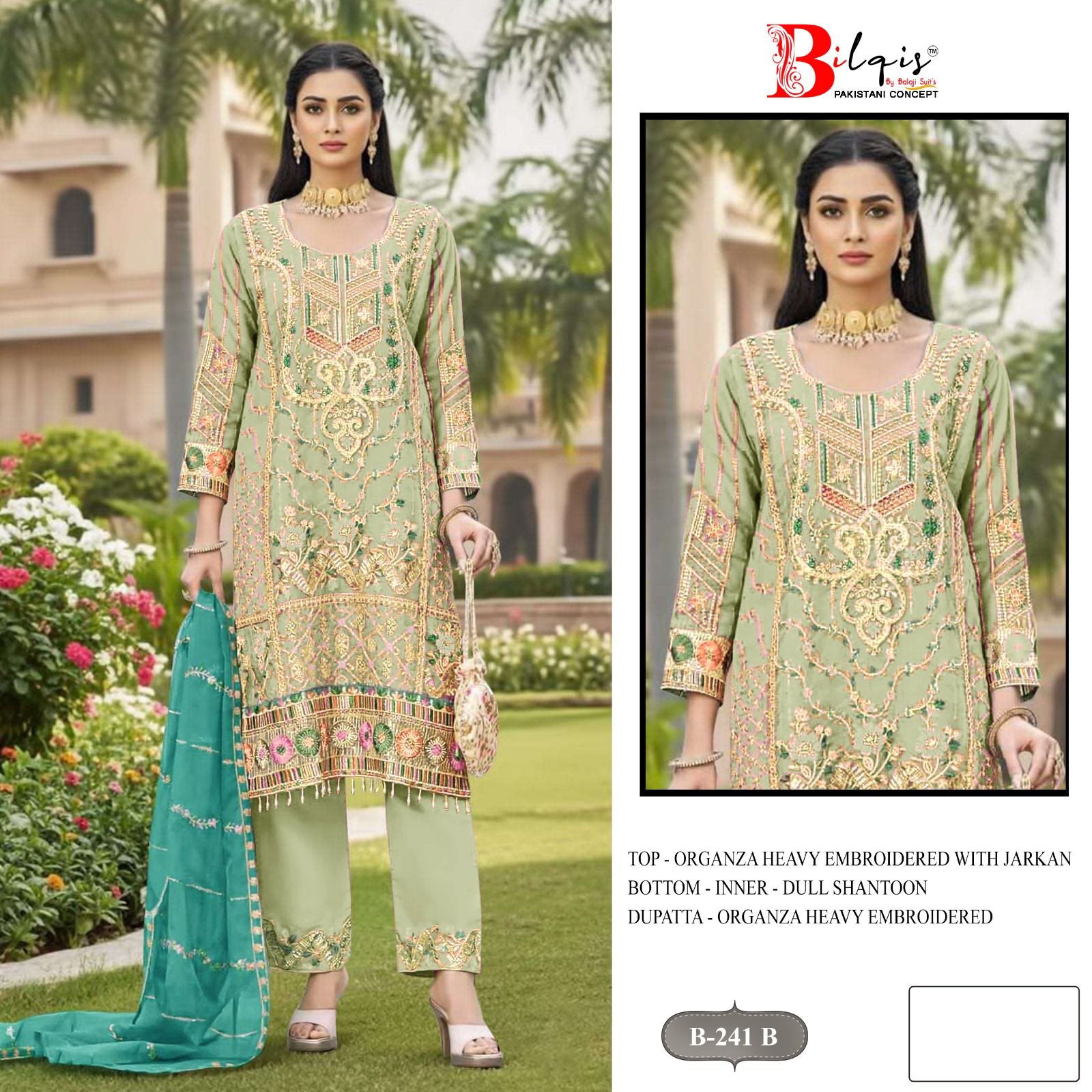 Bilqis – Organza Zarkan 241     Salwar Suit Wholesale Catalog Any Occasion