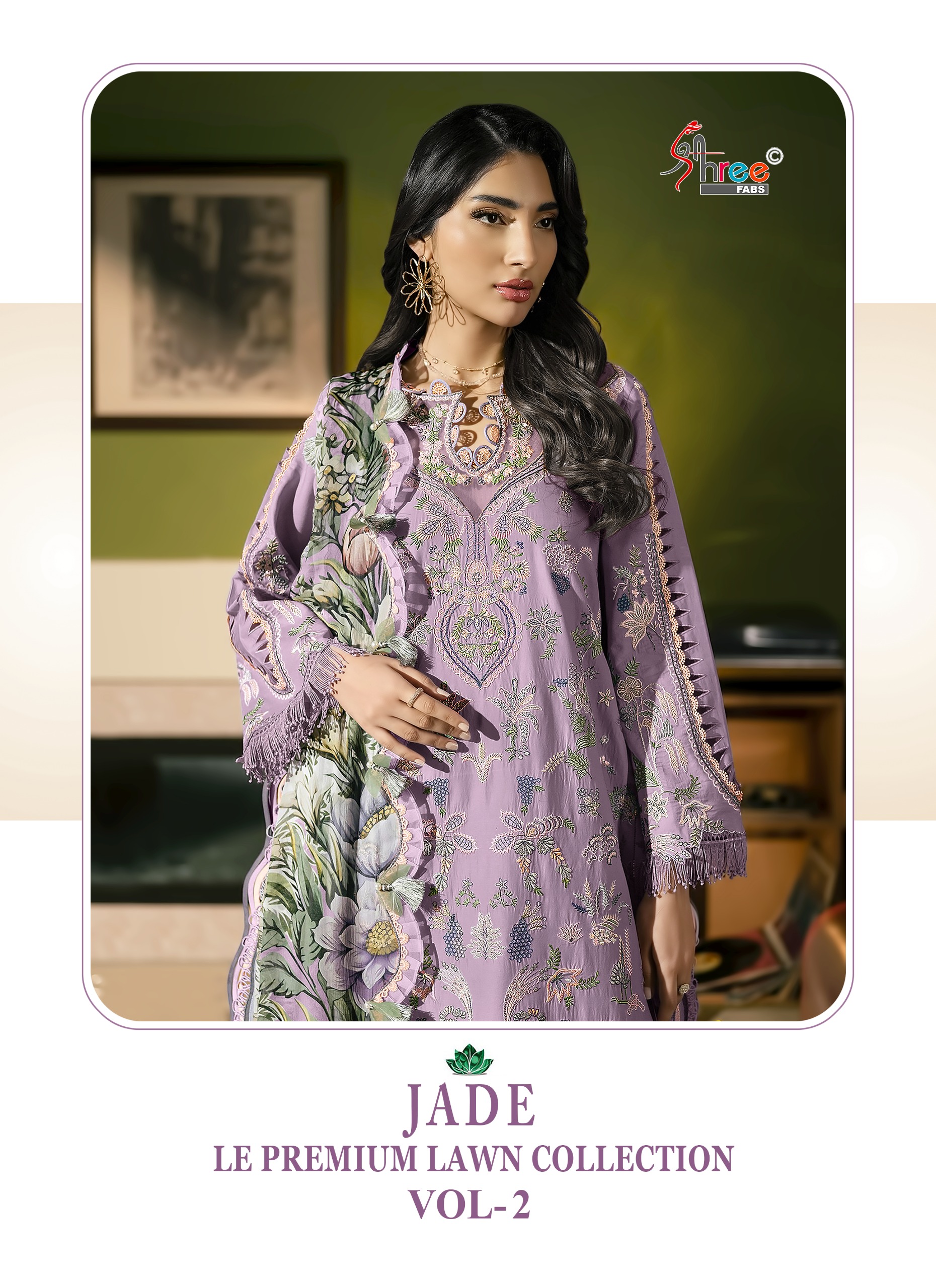 Shree Fab – Jade Le Premium Lawn 2 Cotton Duptta     Salwar Suit Wholesale Catalog Any Occasion