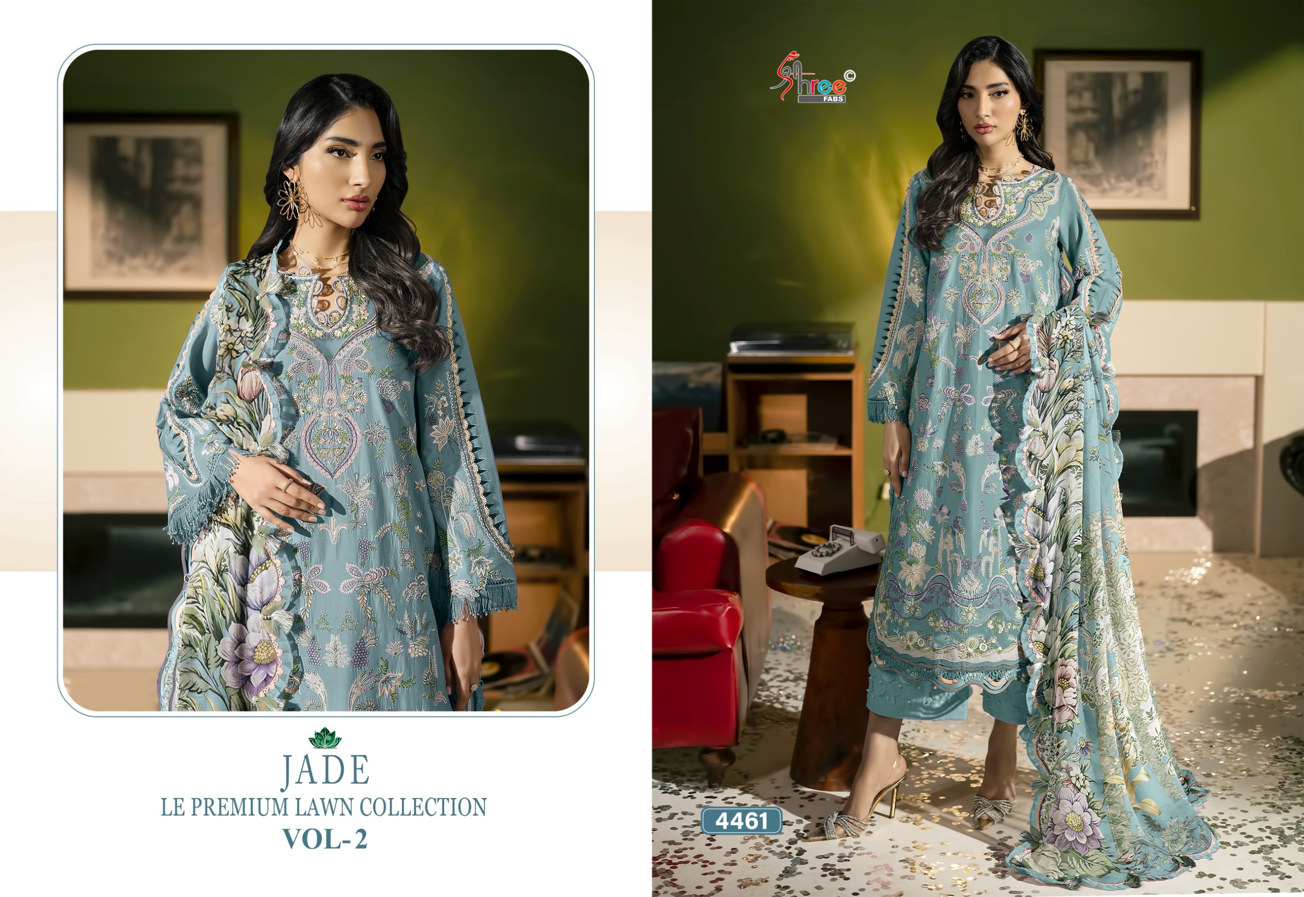 Shree Fab – Jade le premium lawn 2 Cotton Duptta