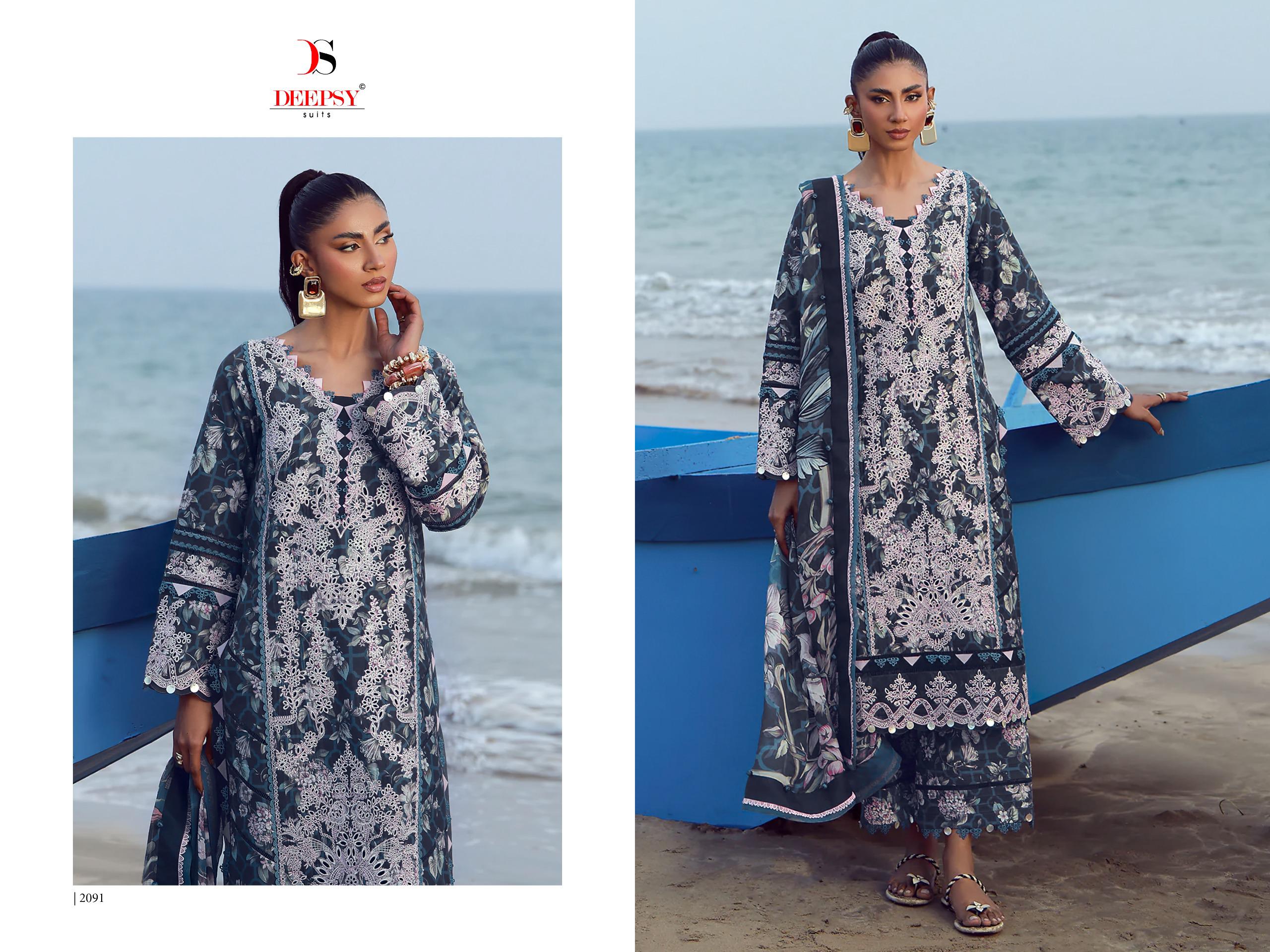 DEEPSY SUITS – Jade Flora Premium 2 Cotton Duptta