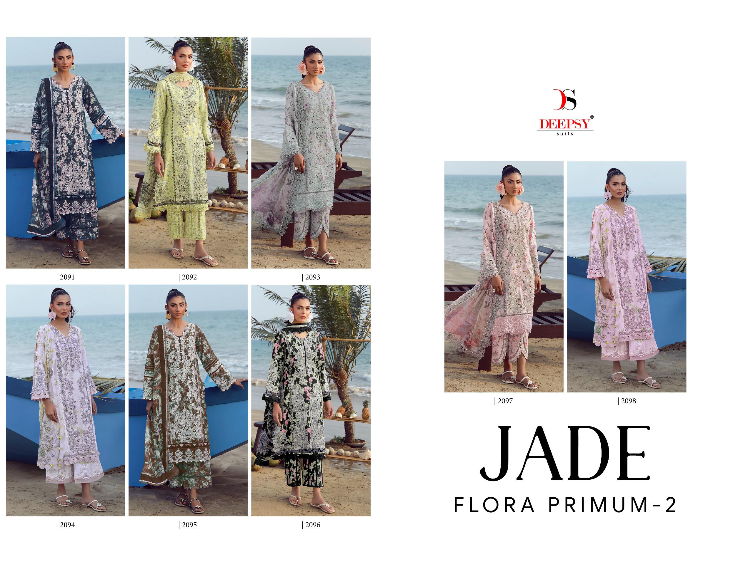 DEEPSY SUITS – Jade Flora Premium 2 Cotton Duptta