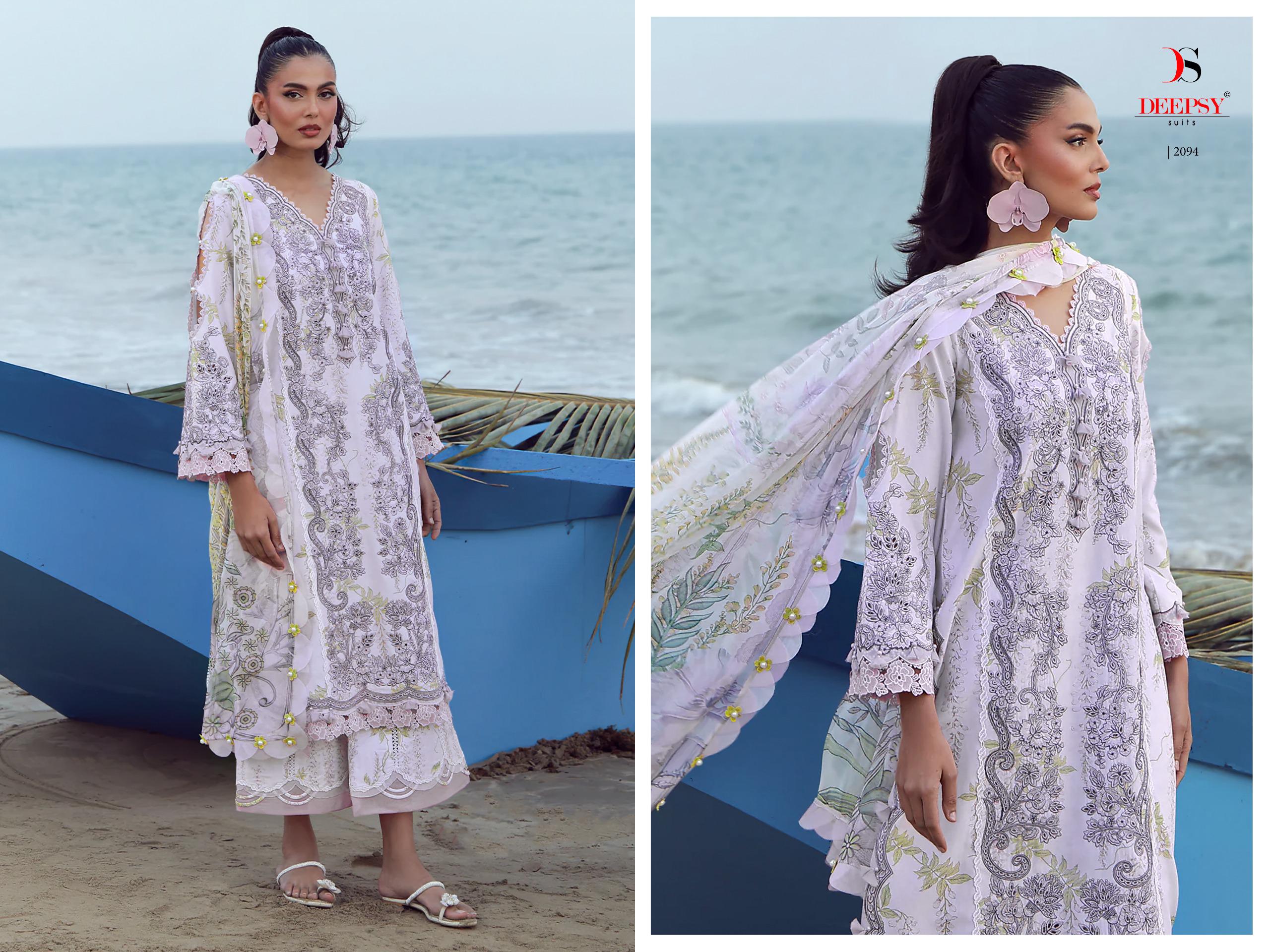 DEEPSY SUITS – Jade Flora Premium 2 Cotton Duptta