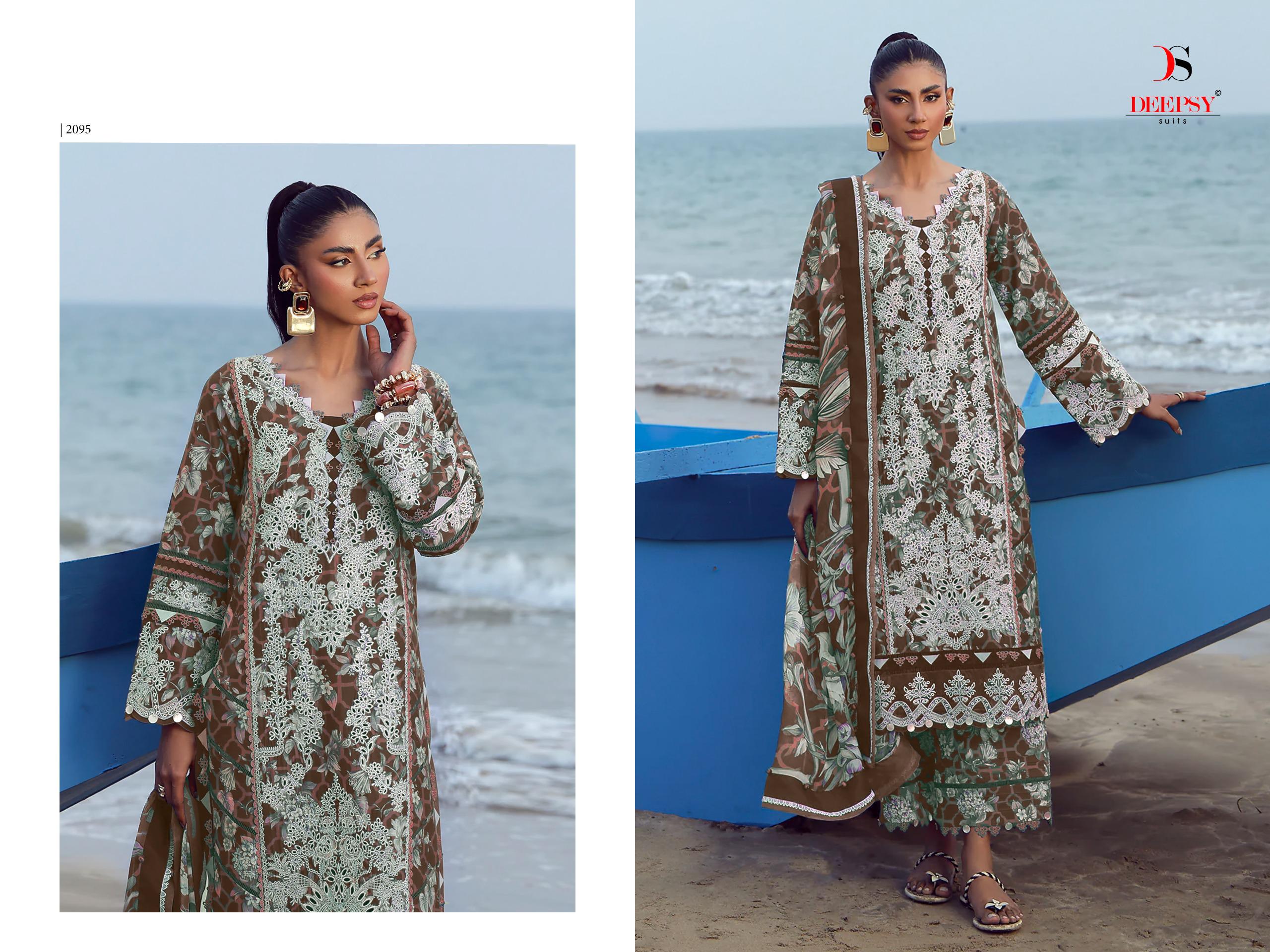 DEEPSY SUITS – Jade Flora Premium 2 Cotton Duptta
