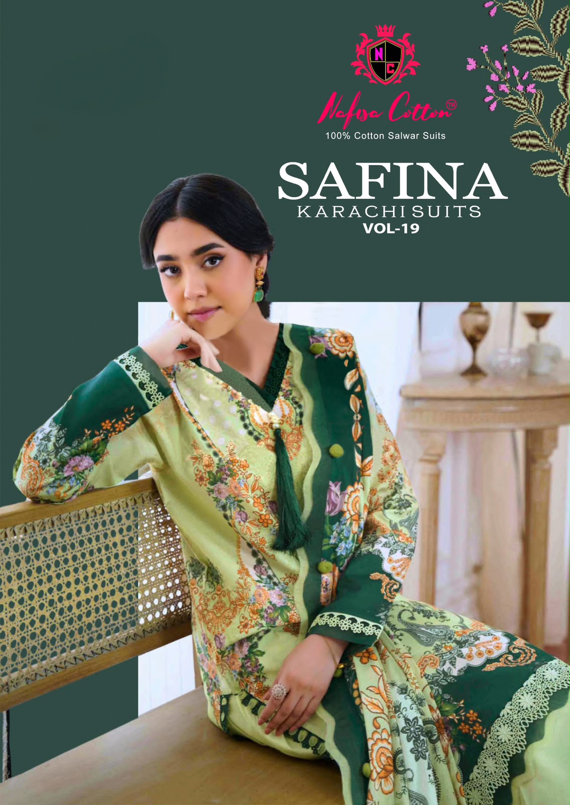 Nafisha Cotton – Safina Vol.19     Salwar Suit Wholesale Catalog Any Occasion