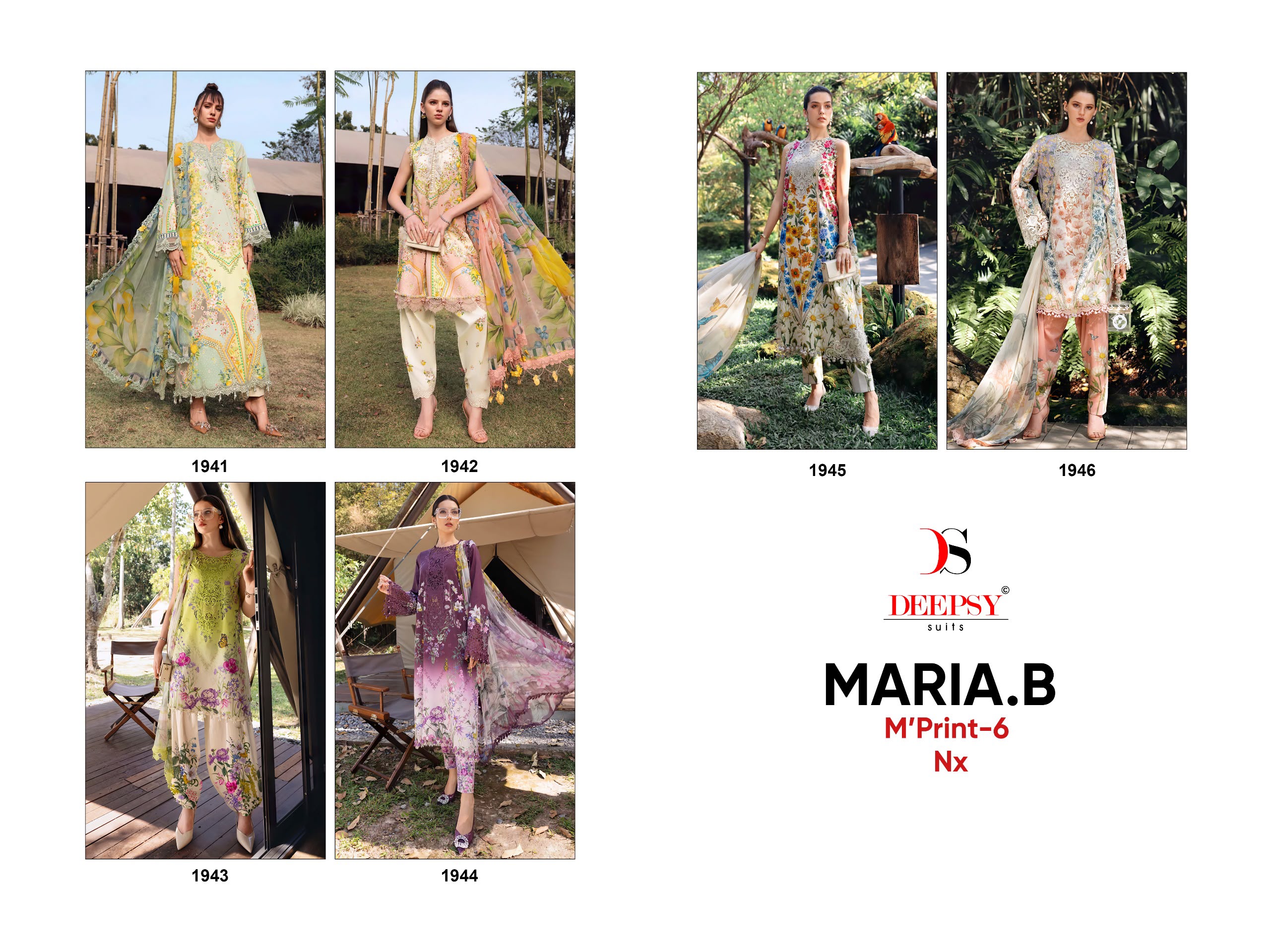 DEEPSY SUITS – Maria B MPrint 6 Nx Ciffon Duptta