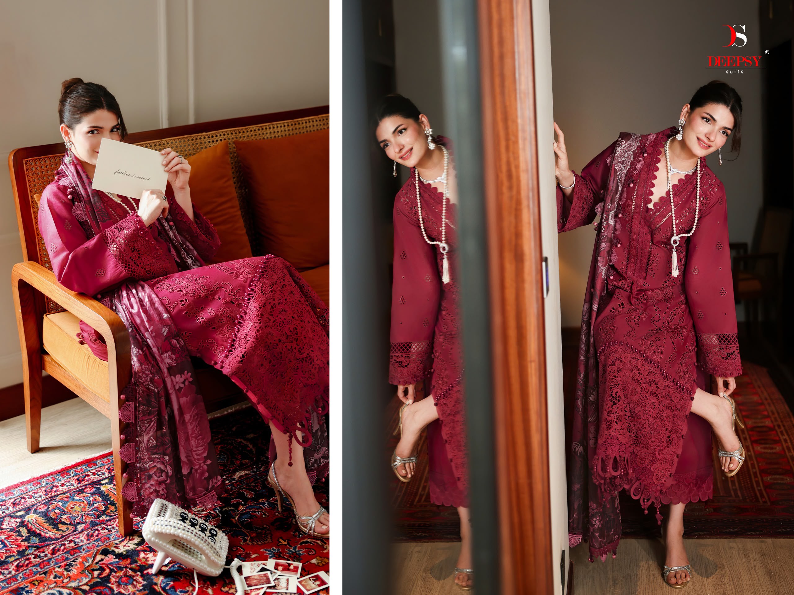 DEEPSY SUITS - Jade couture luxury lawn Ciffon Duptta DEEPSY SUITS – Jade couture luxury lawn Cotton Duptta