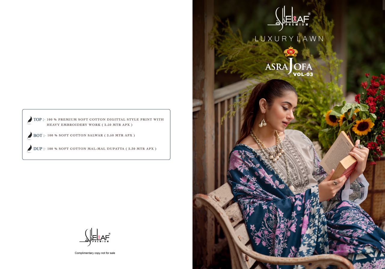 Elaf Premium – Asra Jofa Vol.3     Salwar Suit Wholesale Catalog Casual Wear