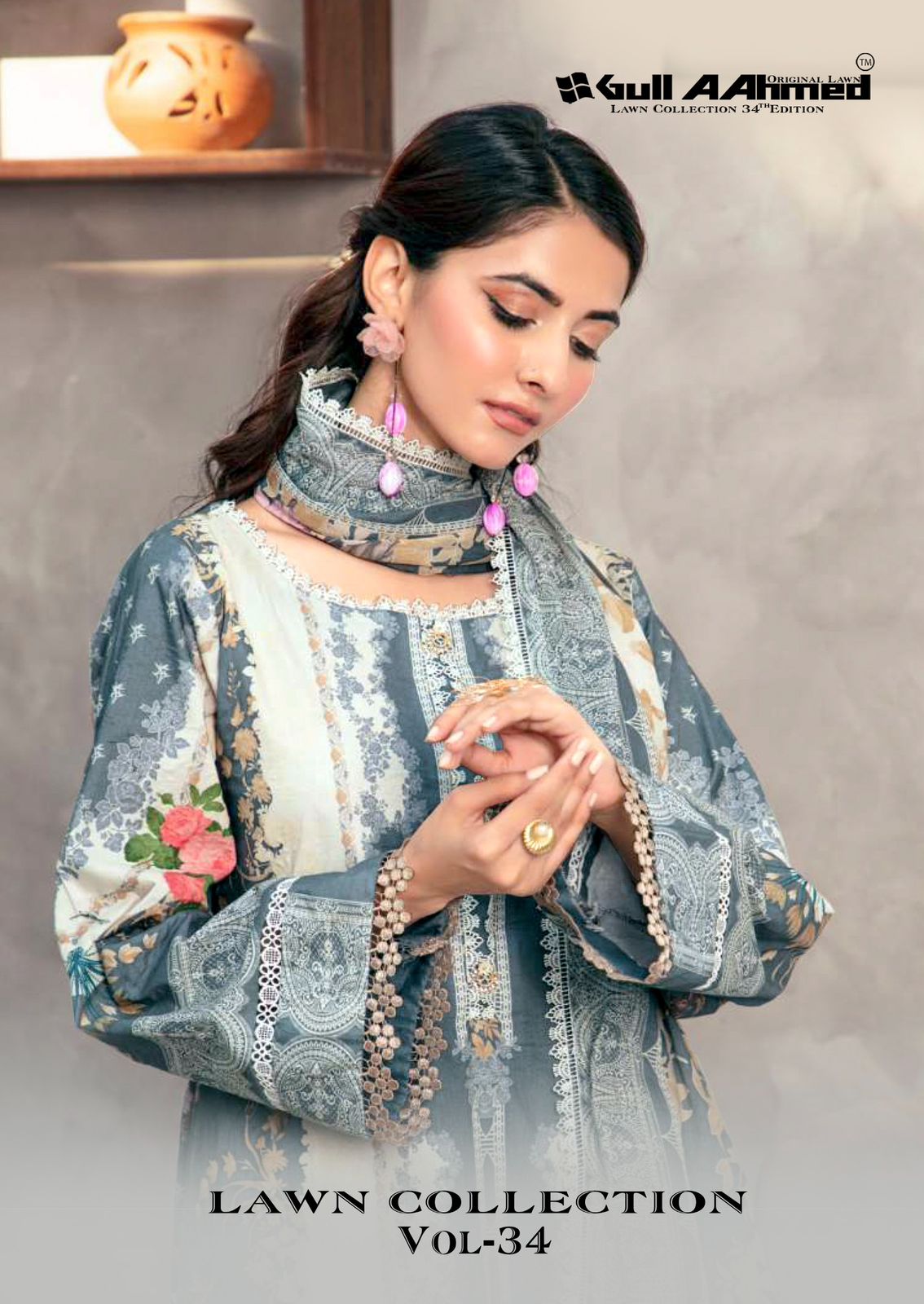 Gull Ahmed – Lwan Collection Vol.34     Cotton Printed Wholesale Catalog Cotton Print