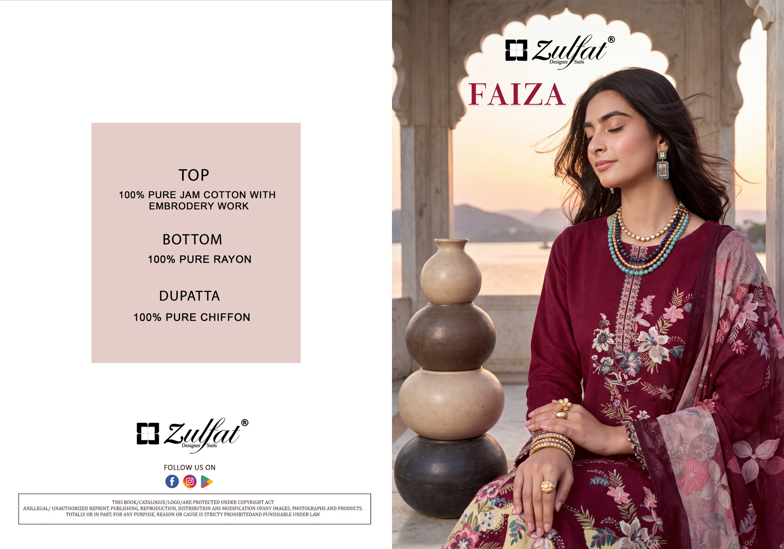 Zulfat Designer Suits - Faiza Zulfat Designer Suits – Faiza Salwar Suit Wholesale Catalog Any Occasion