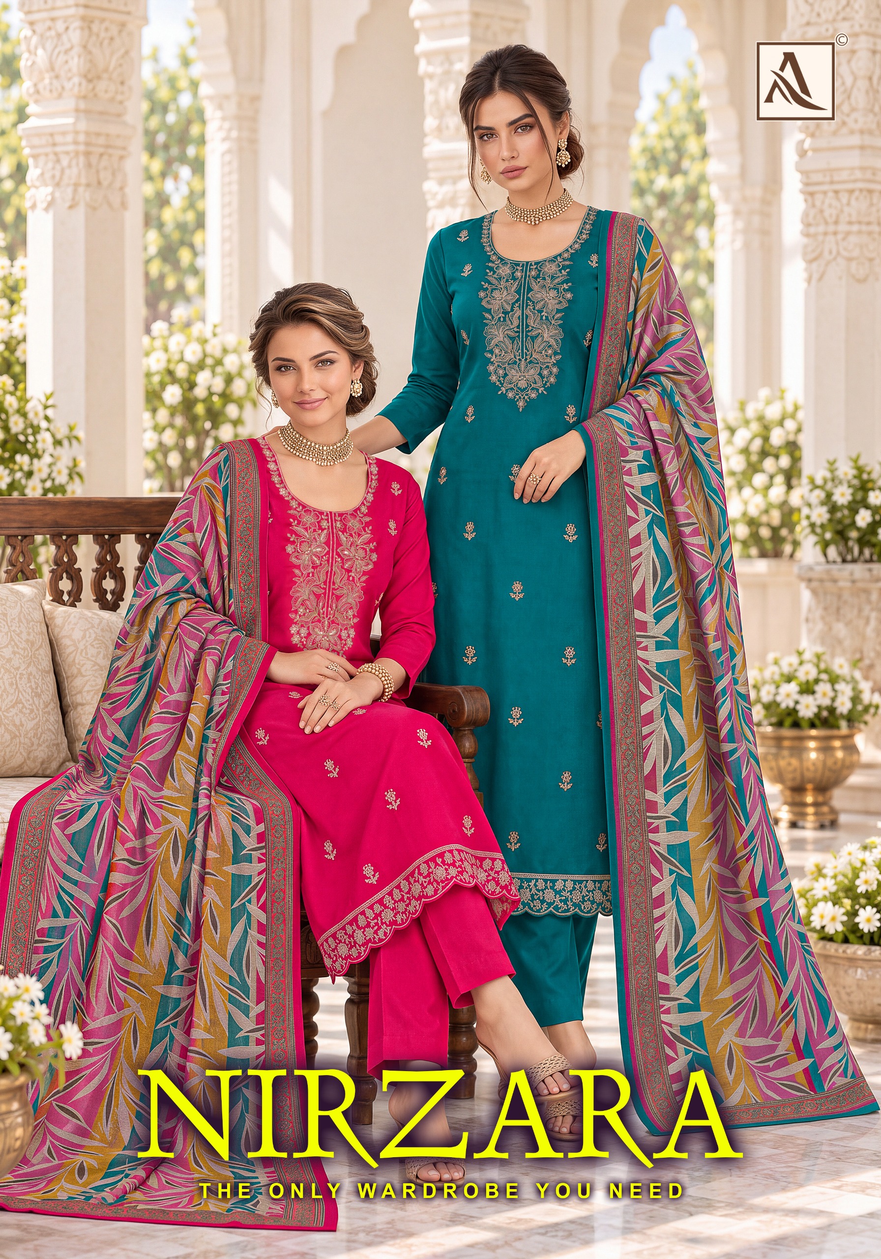 Alok Suit – Nirzara     Salwar Suit Wholesale Catalog Diwali
