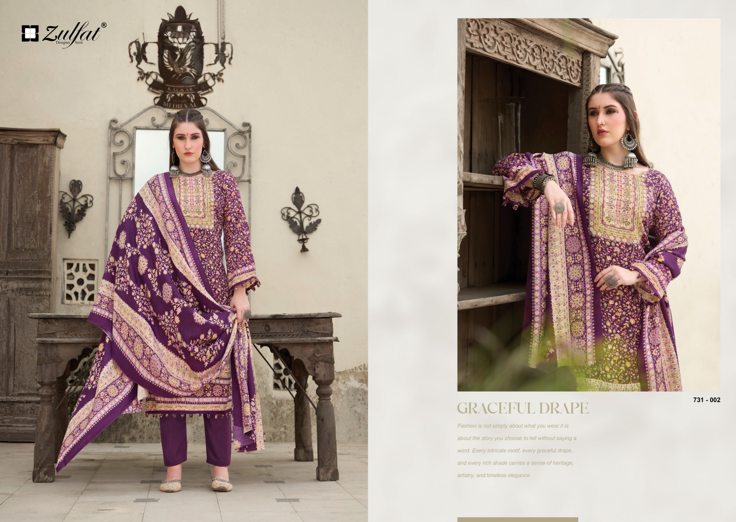 Zulfat Designer Suits - Gulnoor Zulfat Designer Suits – Gulnoor