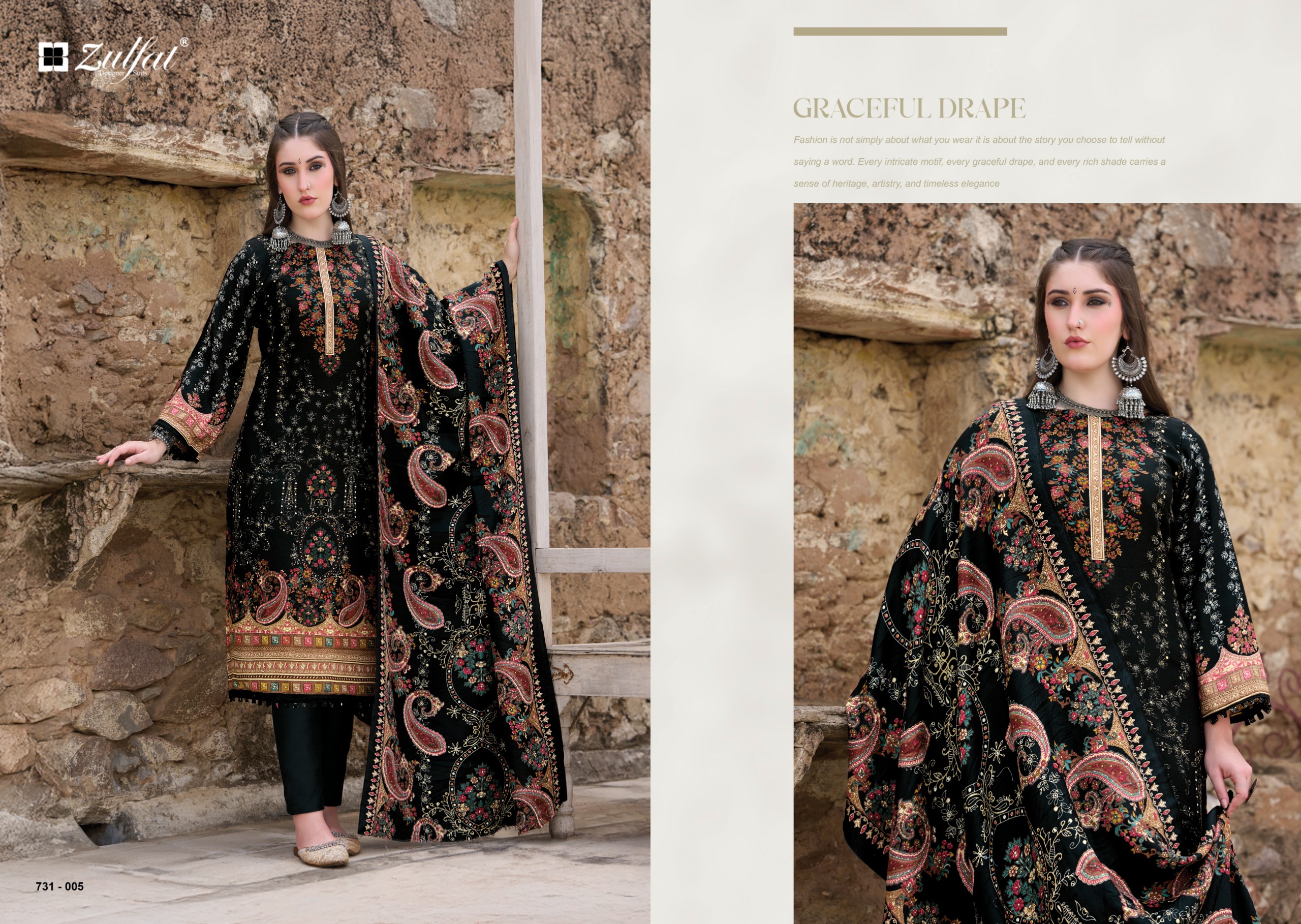 Zulfat Designer Suits - Gulnoor Zulfat Designer Suits – Gulnoor