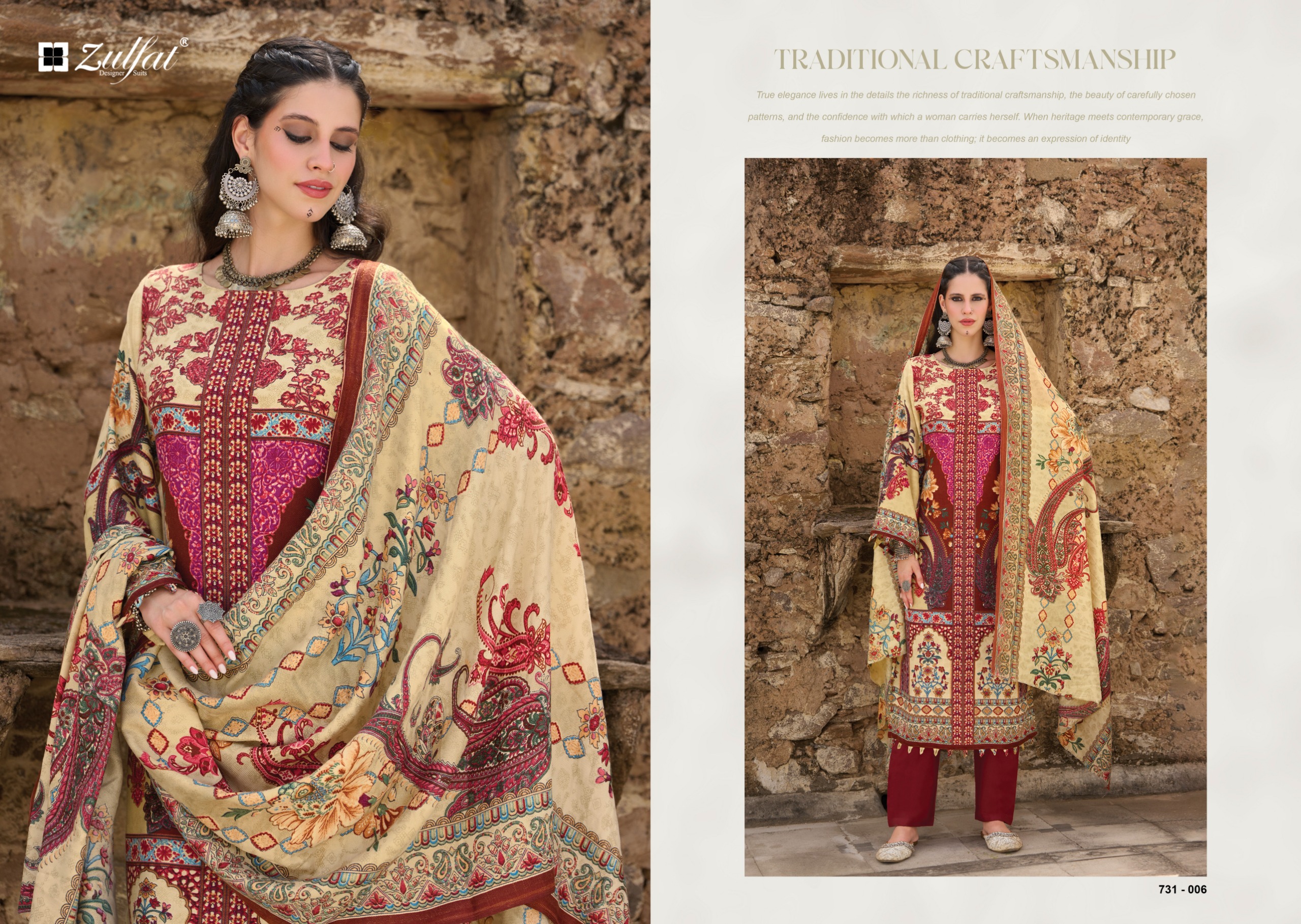 Zulfat Designer Suits - Gulnoor Zulfat Designer Suits – Gulnoor