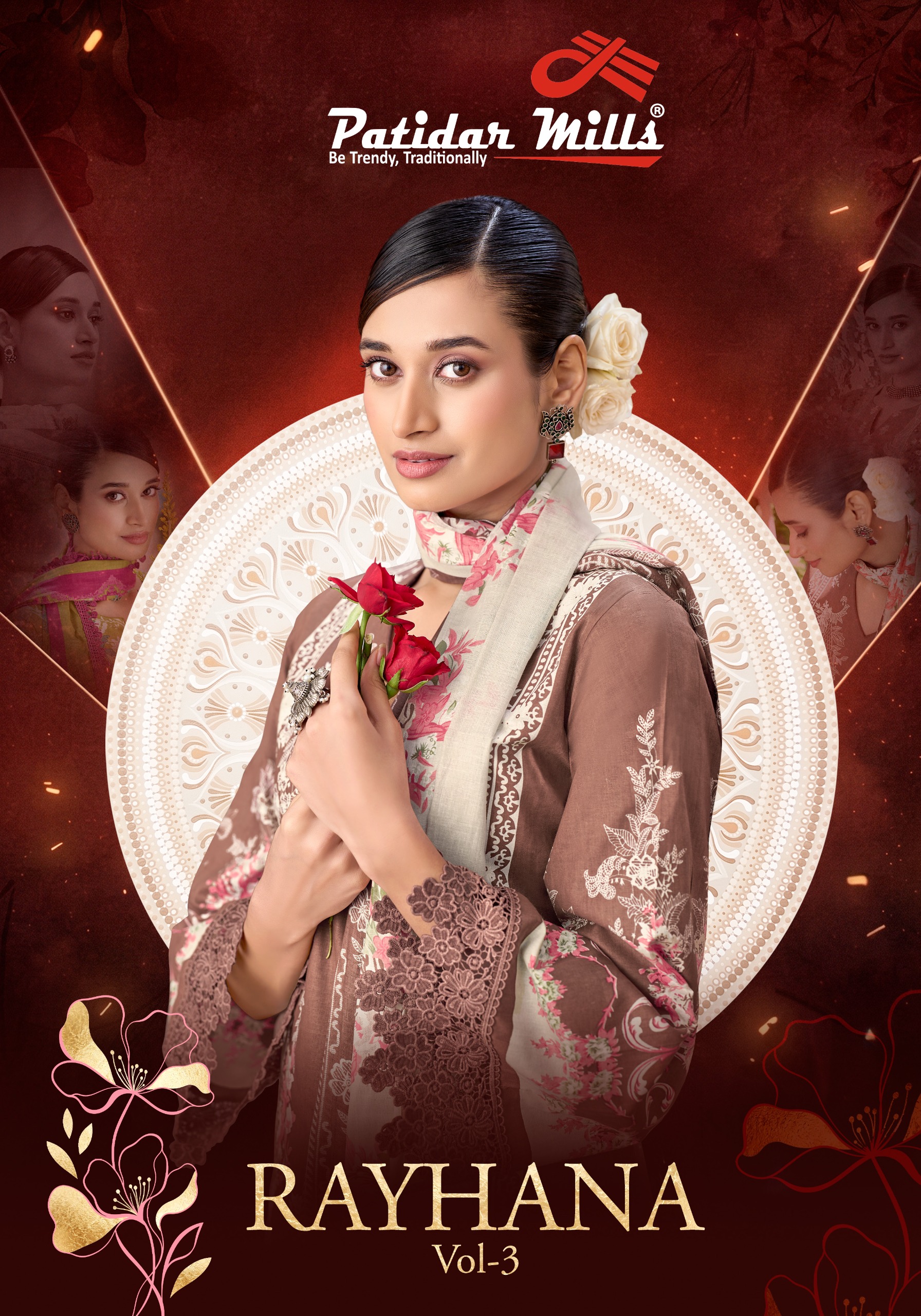Patidar Mills - Rayhana vol.3 Patidar Mills – Rayhana Vol.3 Cotton Printed Wholesale Catalog Cotton Print