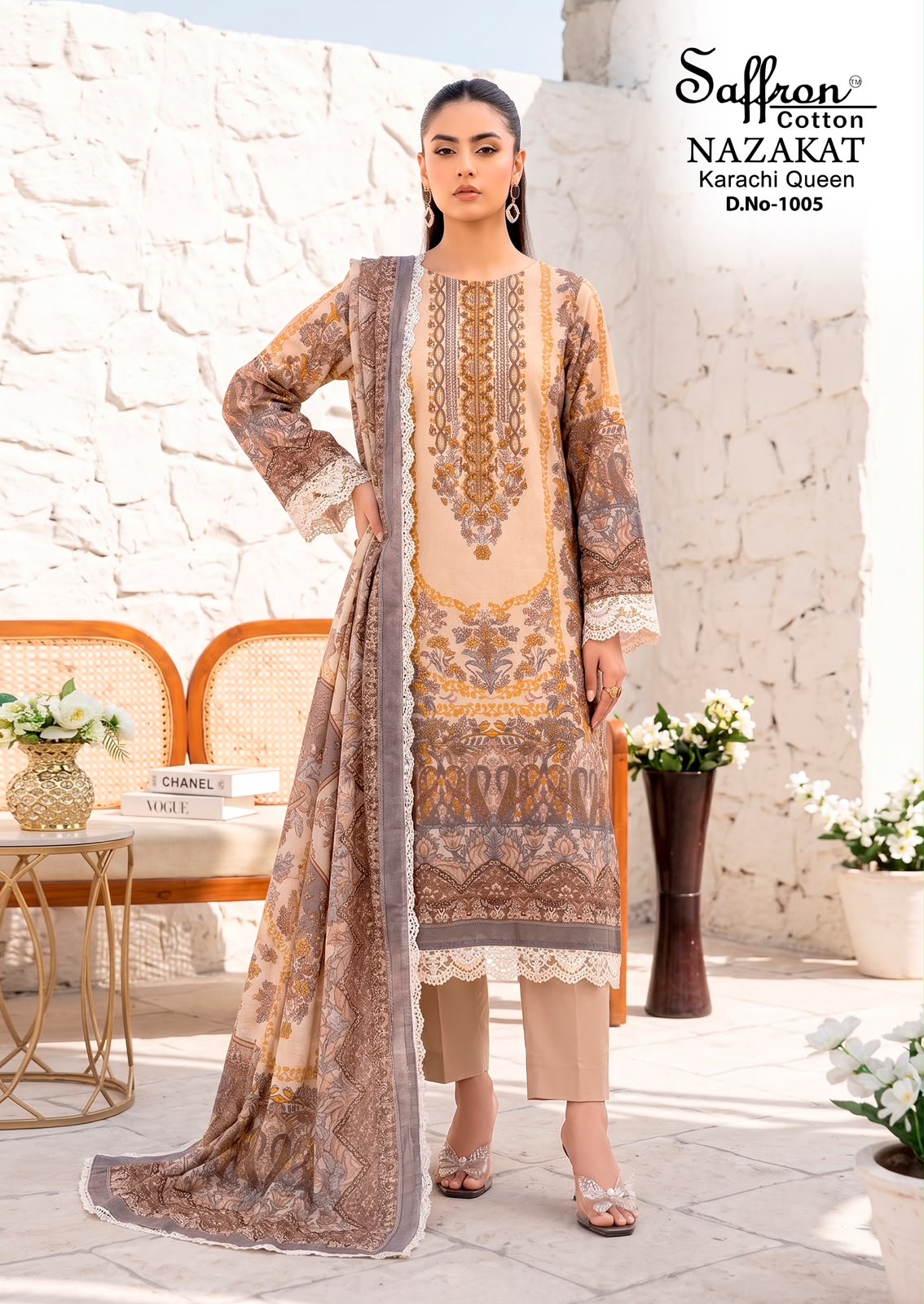 Saffron Cotton – Nazakat Karachi Queen